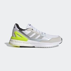 adidas Men's White Gray Neon Yellow Running Sneakers